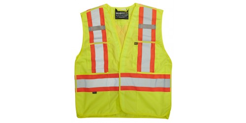 Veste de sécurité en polyester respirant jaune SVK052